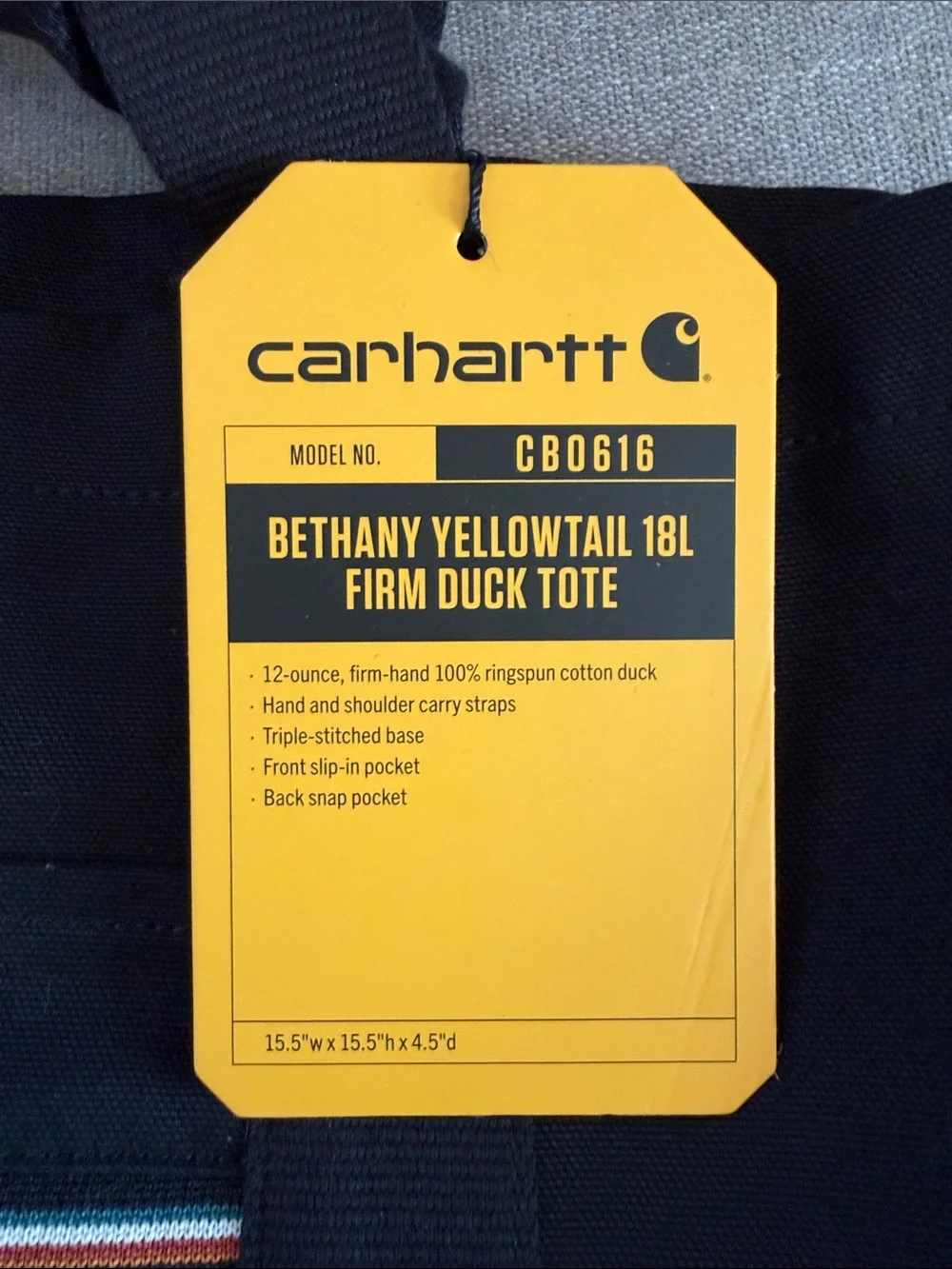 Carhartt Bethany Yellowtail Canvas 18L Tote Limited Edition